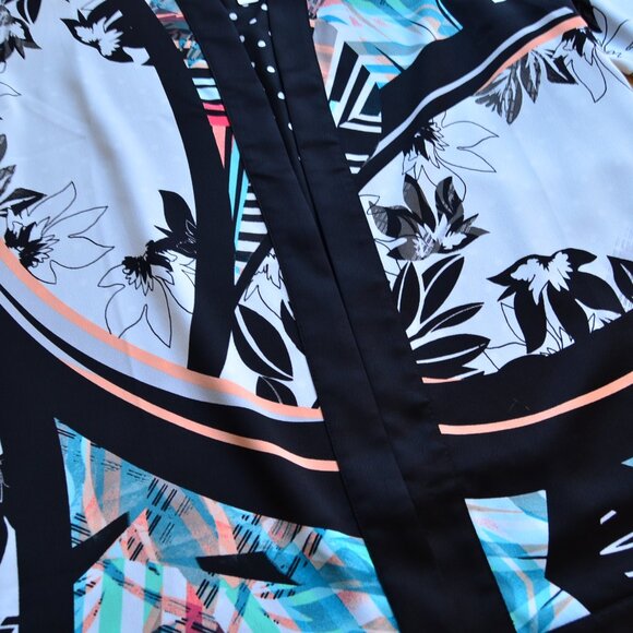 Chicos Chico's Reversible Black Multi Kimono Cardigan Jacket Size 3 XL NWT - Picture 9 of 14